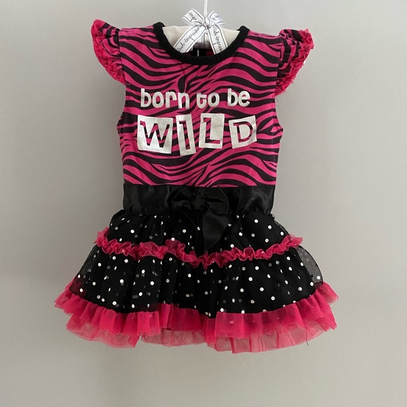 Baby Glam Ruffle Polka Dot Onesie Bodysuit Dress - Picture 8 of 10